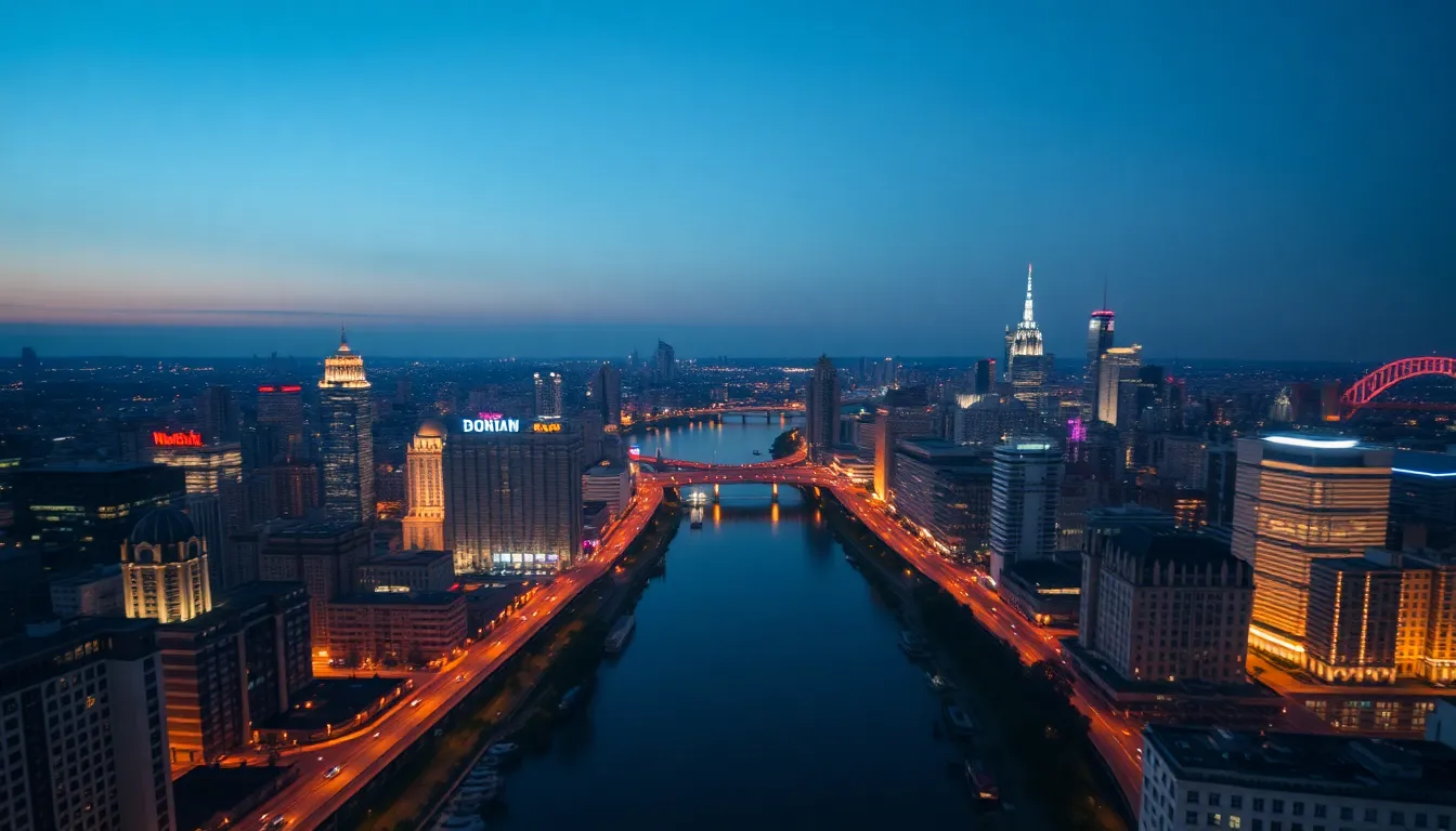 Vibrant City Skyline at Twilight
