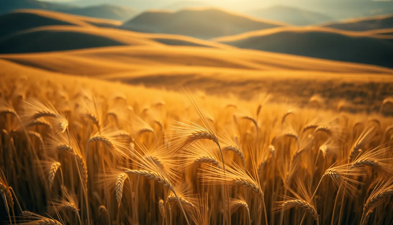 Aerial View of Golden Wheat Field