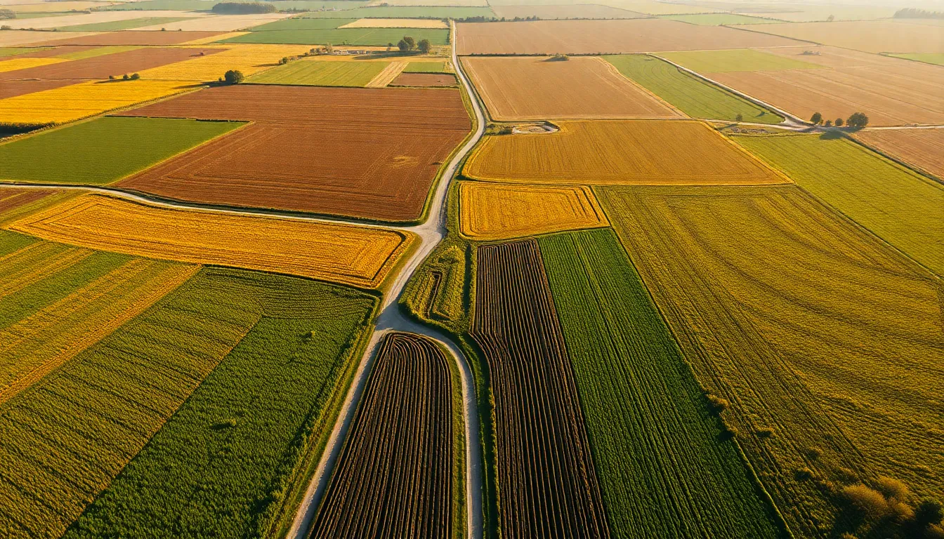 Vibrant Aerial View of Agricultural Patchwork