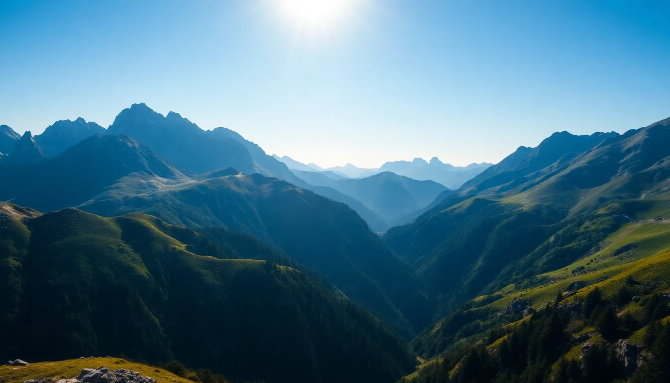 Breathtaking Aerial View of Mountain Peaks