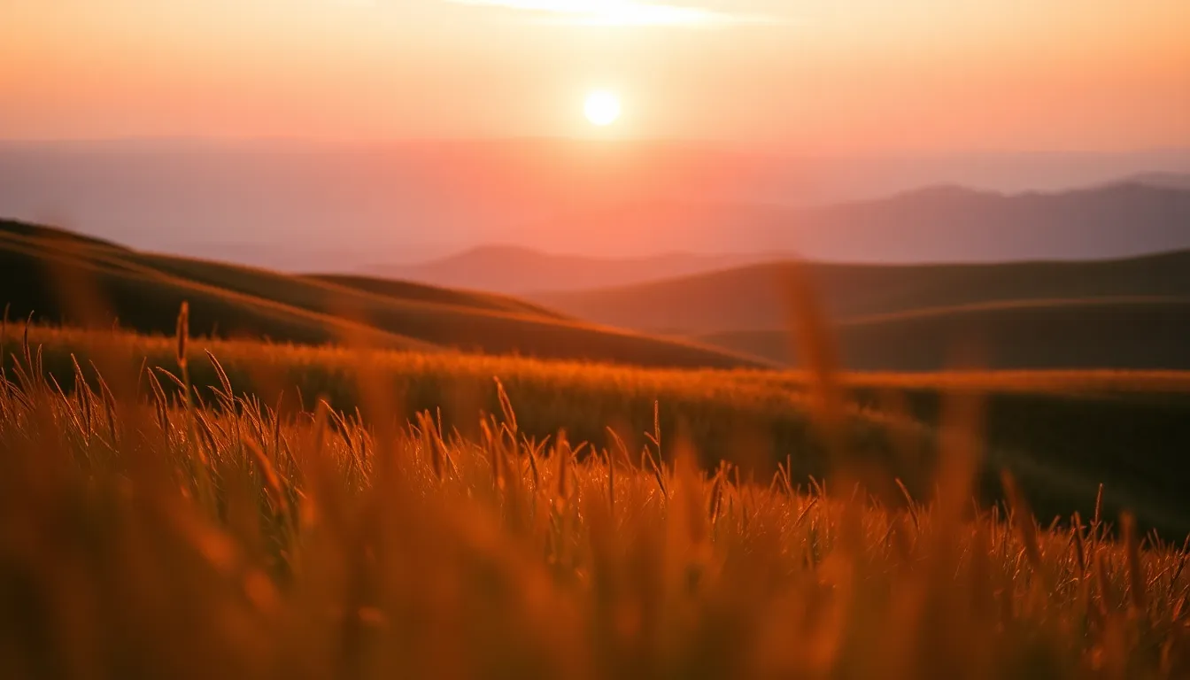 Golden Hour Over Rolling Hills
