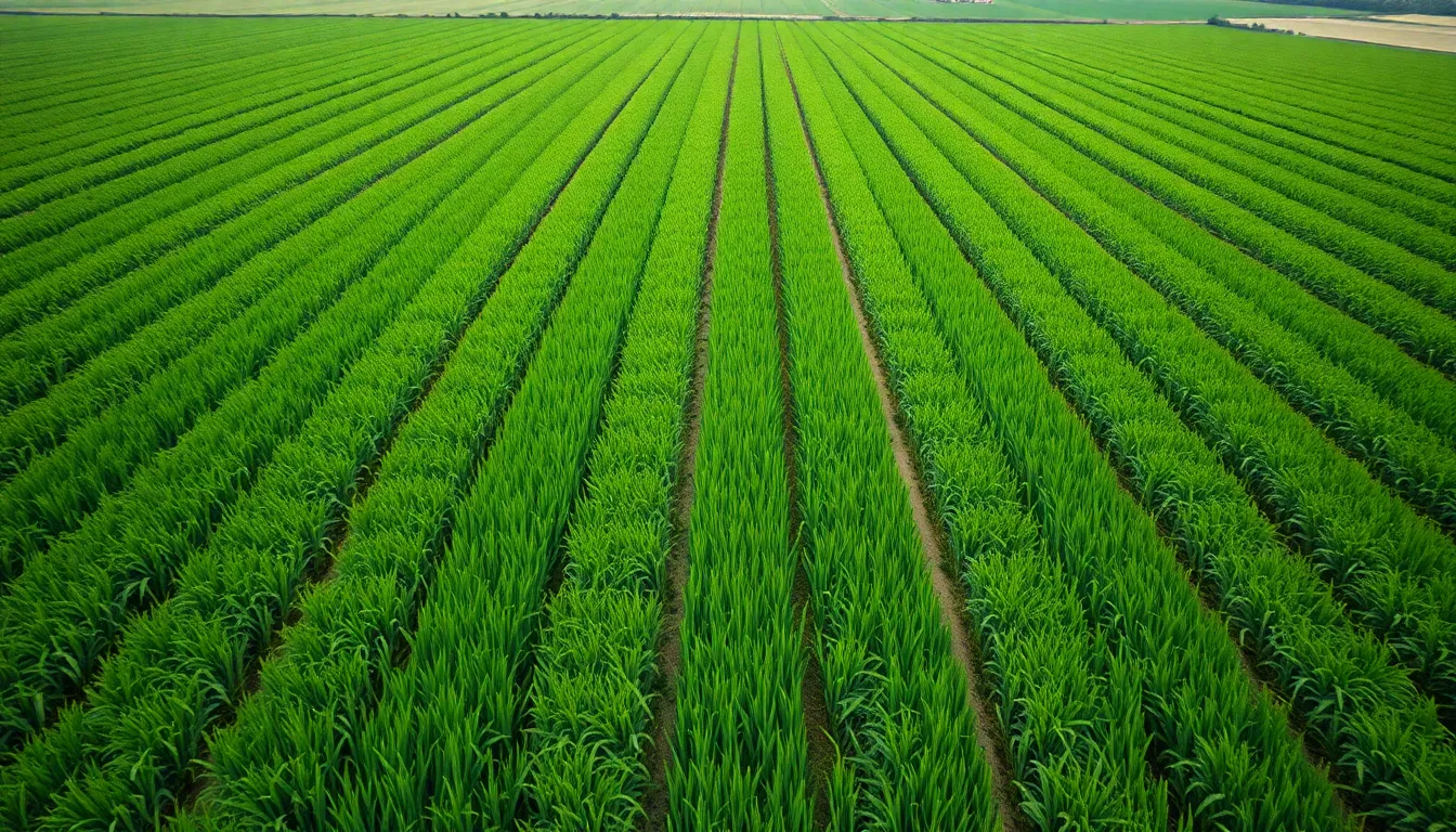 Aerial View of Geometric Agricultural Fields