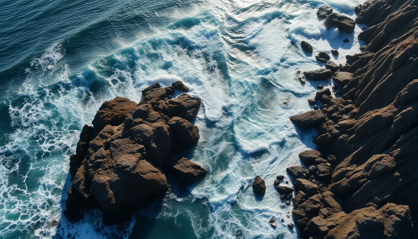 Rugged Coastline Aerial View