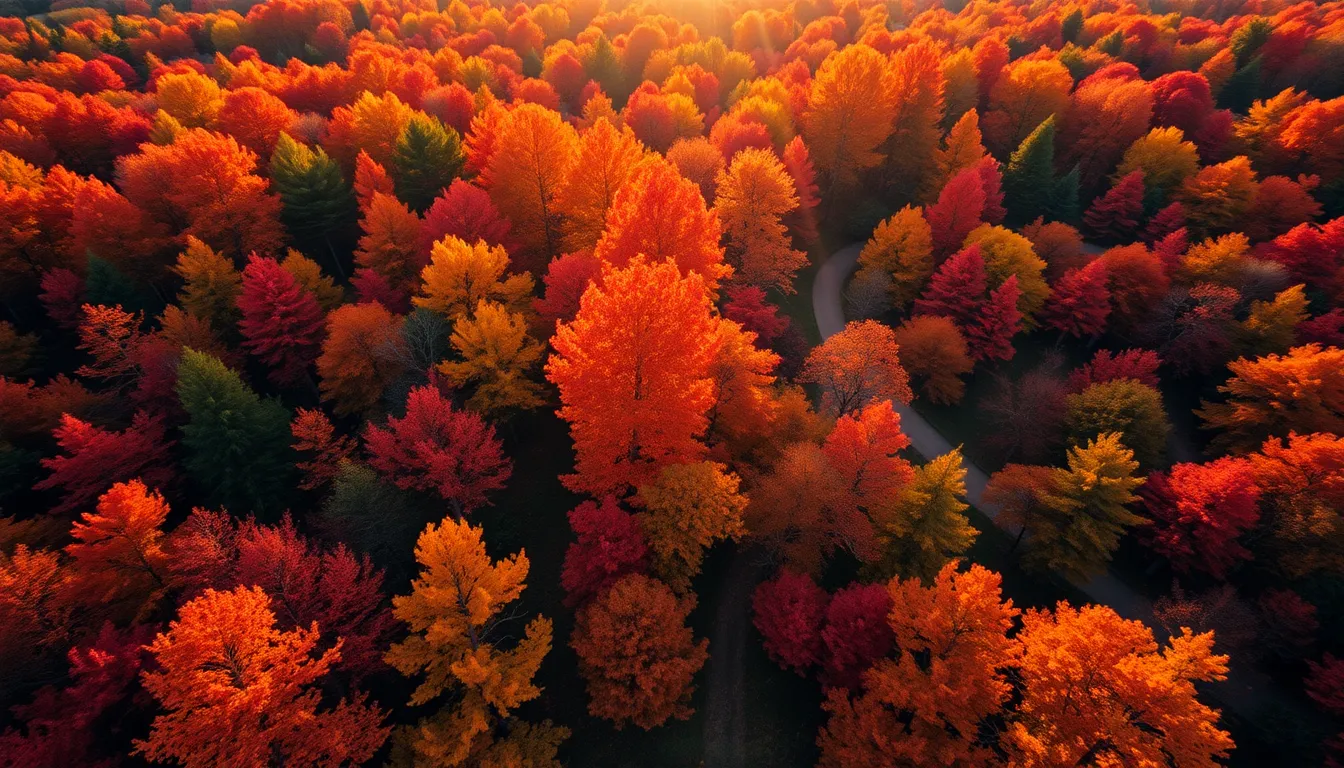 Aerial Autumn Forest Colors