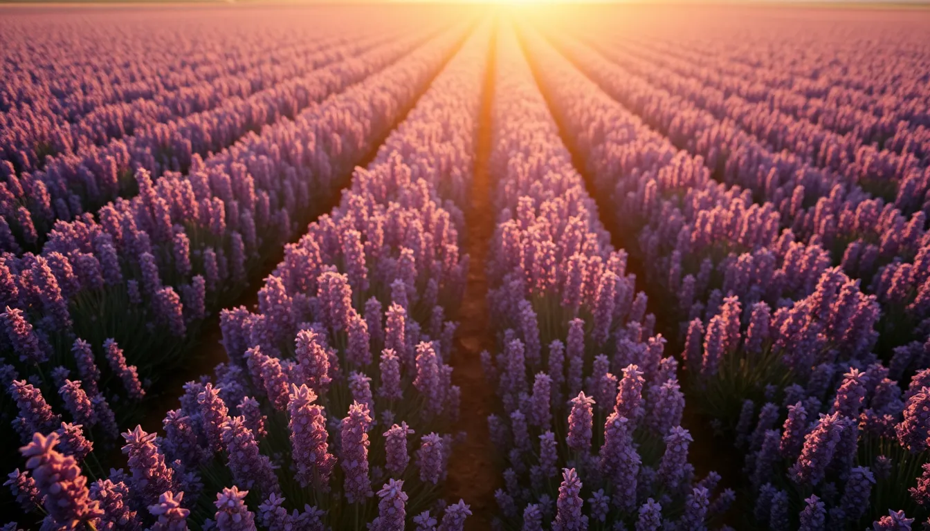 Aerial Lavender Field in Bloom