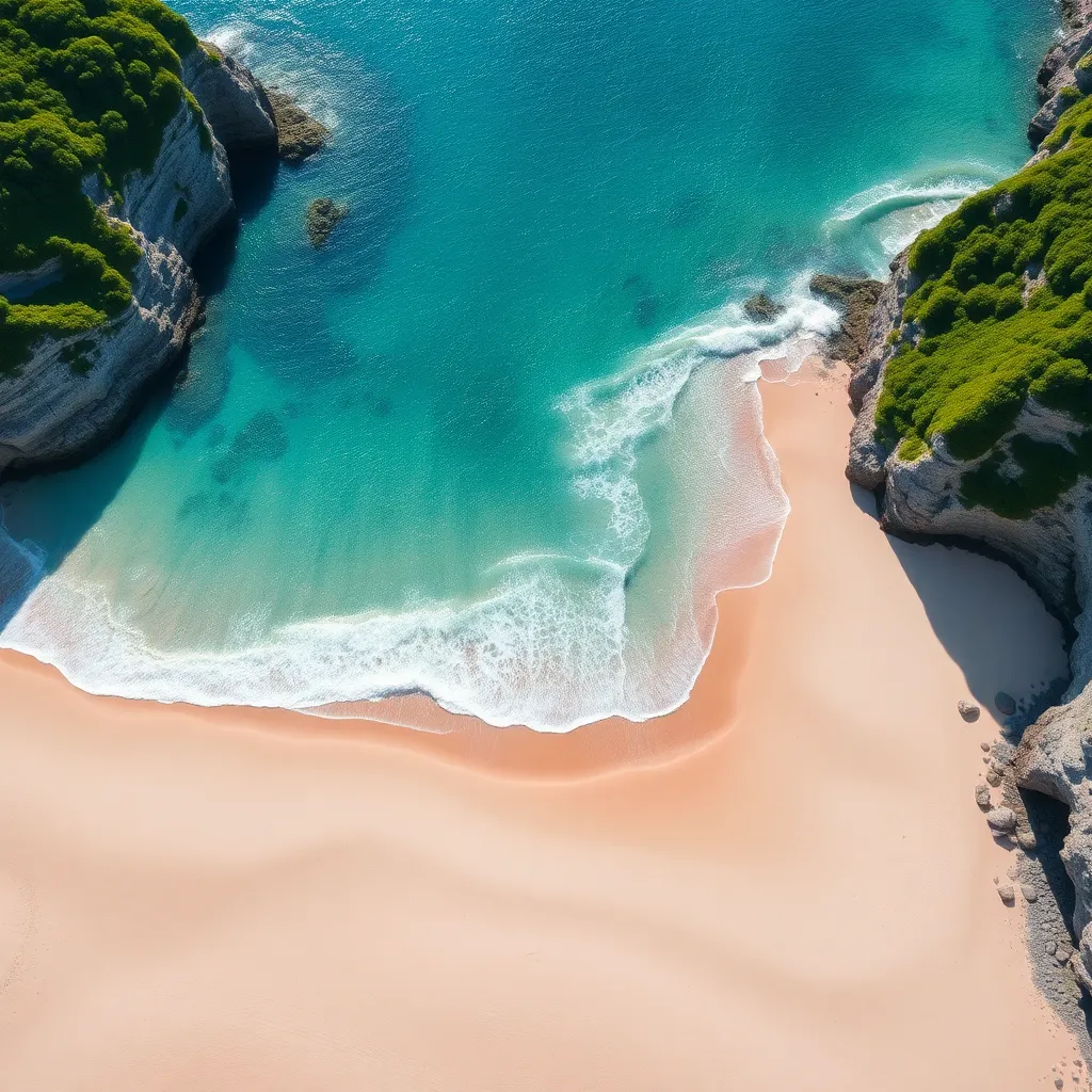 Tranquil Aerial View of Coastal Landscape