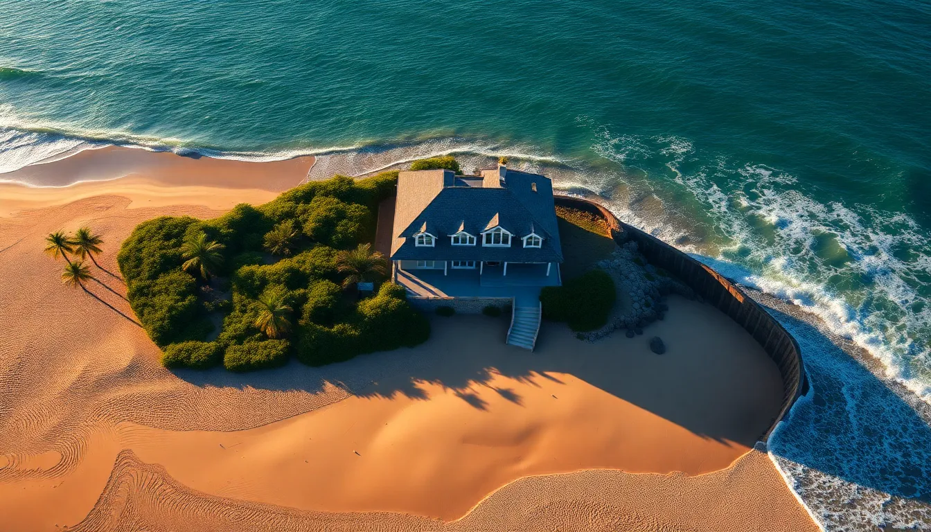Luxury Beach House Aerial Perspective