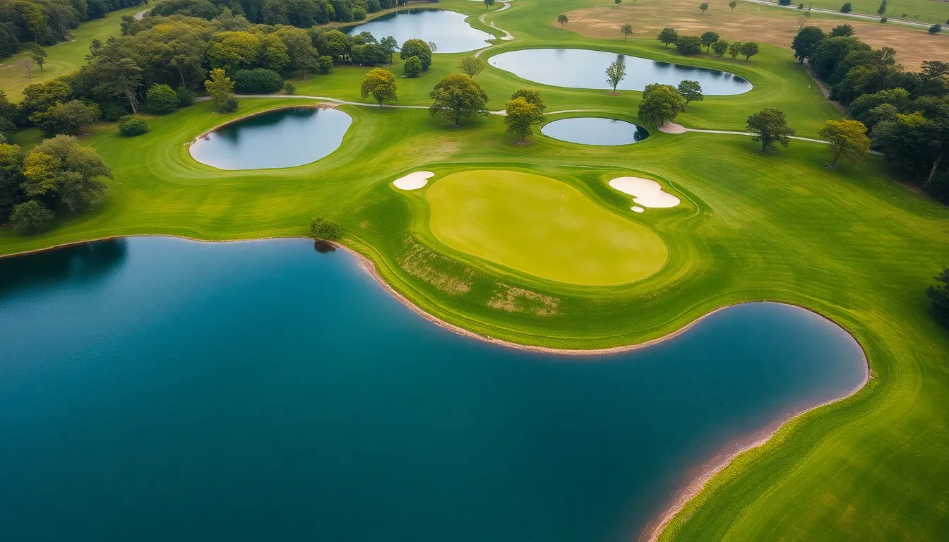 Aerial View of a Lush Golf Course