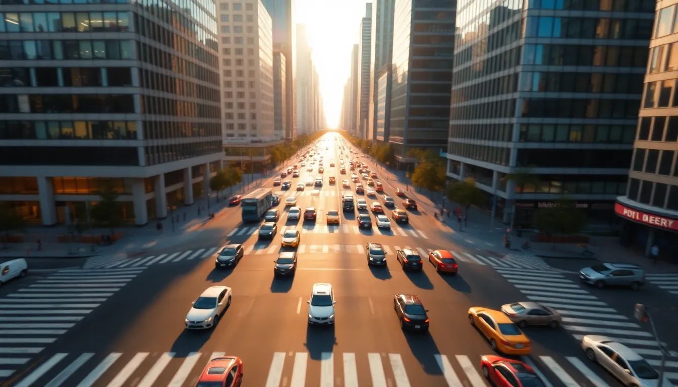 Aerial View of Urban Intersection