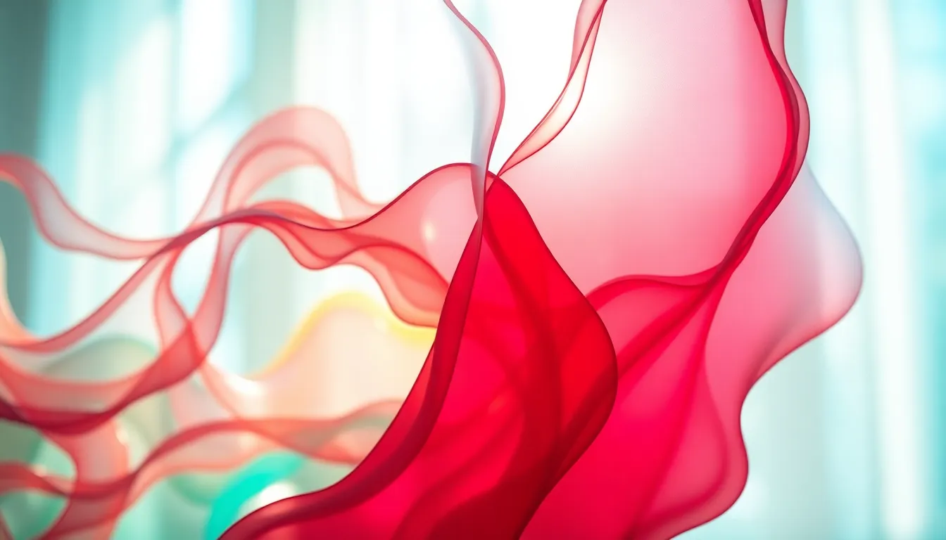 Vibrant Abstract Fluid Shapes in Soft Light