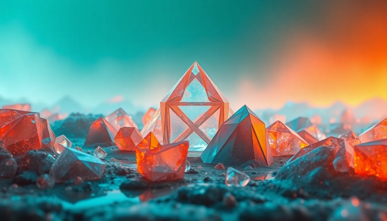 Ethereal Geometric Landscape with Cinematic Color Grading