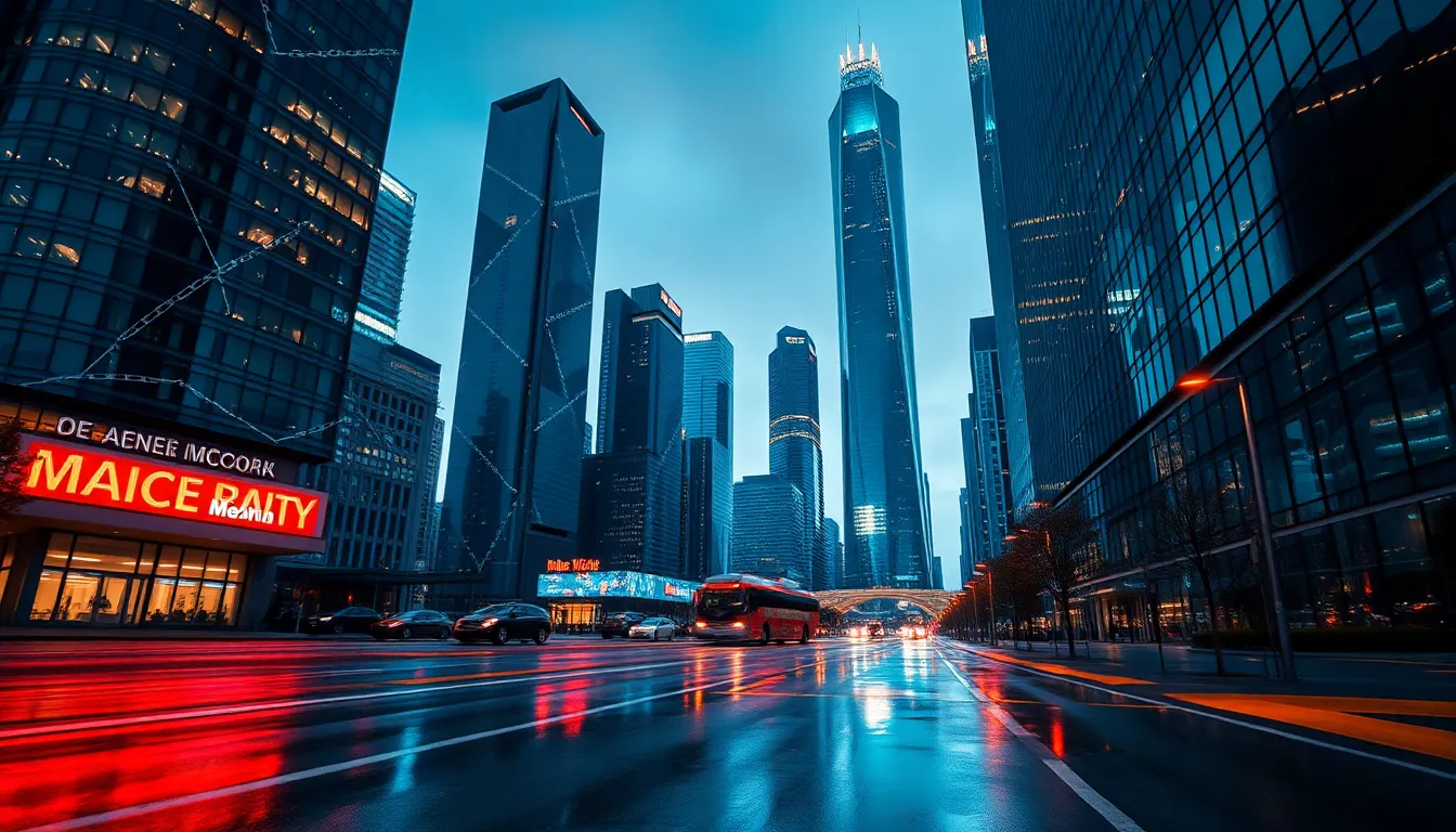 Futuristic Cityscape at Dusk