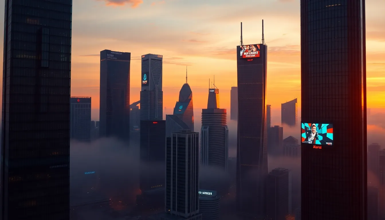 Futuristic City Skyline at Dawn