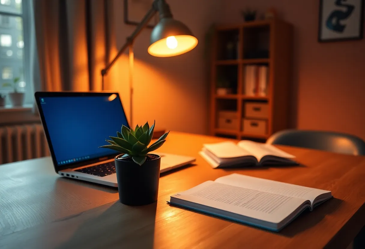 Cozy Modern Workspace Setup