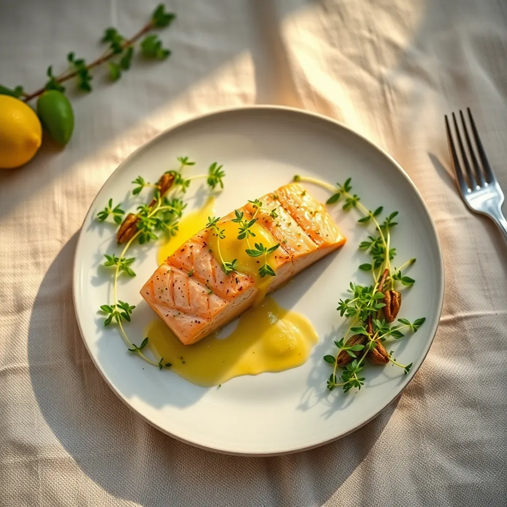 Gourmet Salmon Fillet Flat Lay
