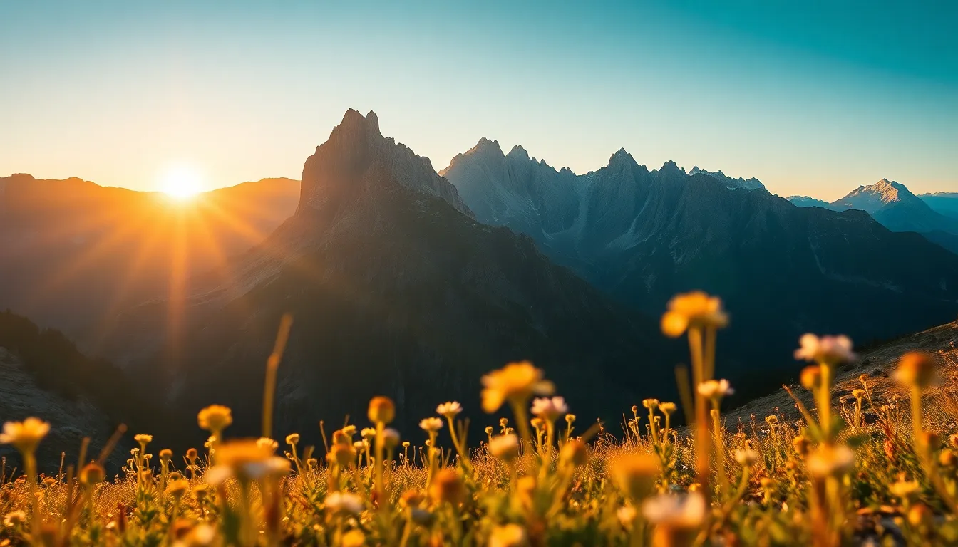 Golden Hour Mountain Landscape