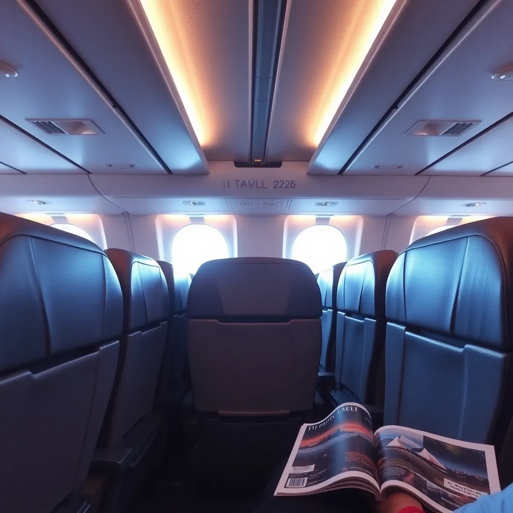 Cozy Airplane Cabin Before Takeoff