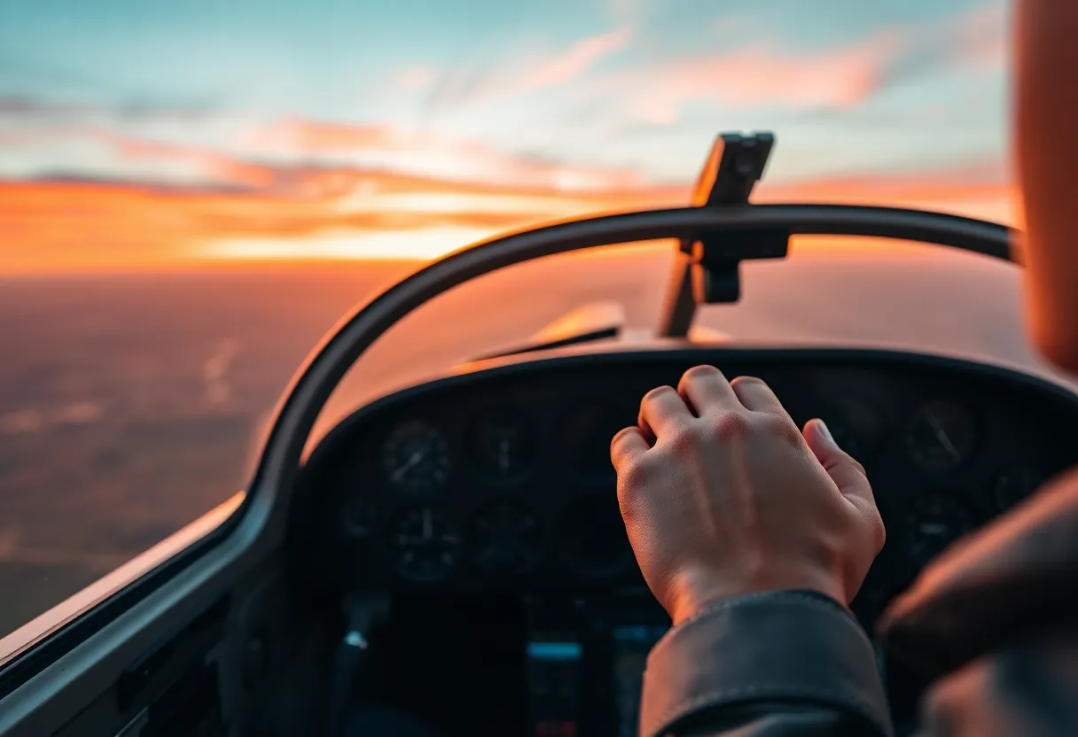 Inside the Cockpit at Sunset