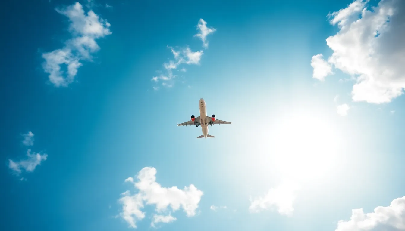 Airplane Climbing Through Clear Skies