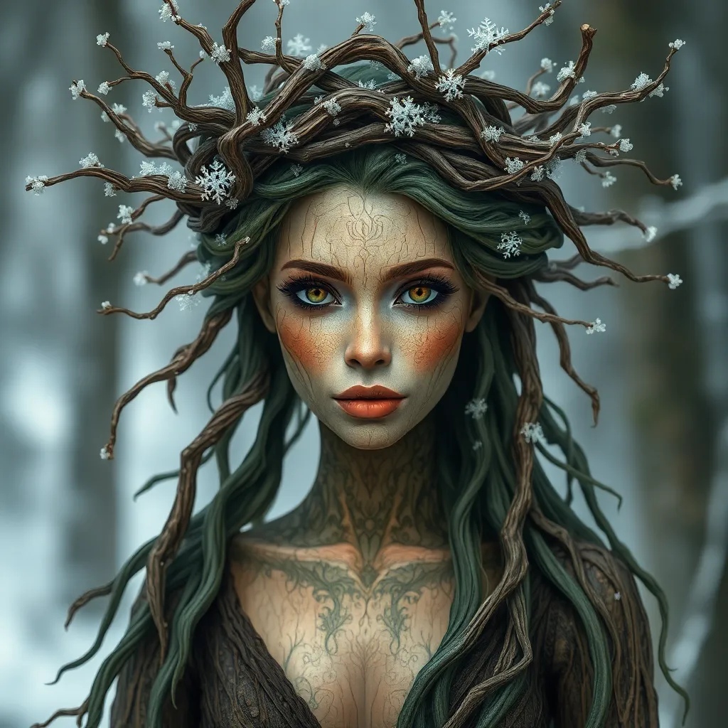 Fantasy Forest Nymph with Snowy Hair