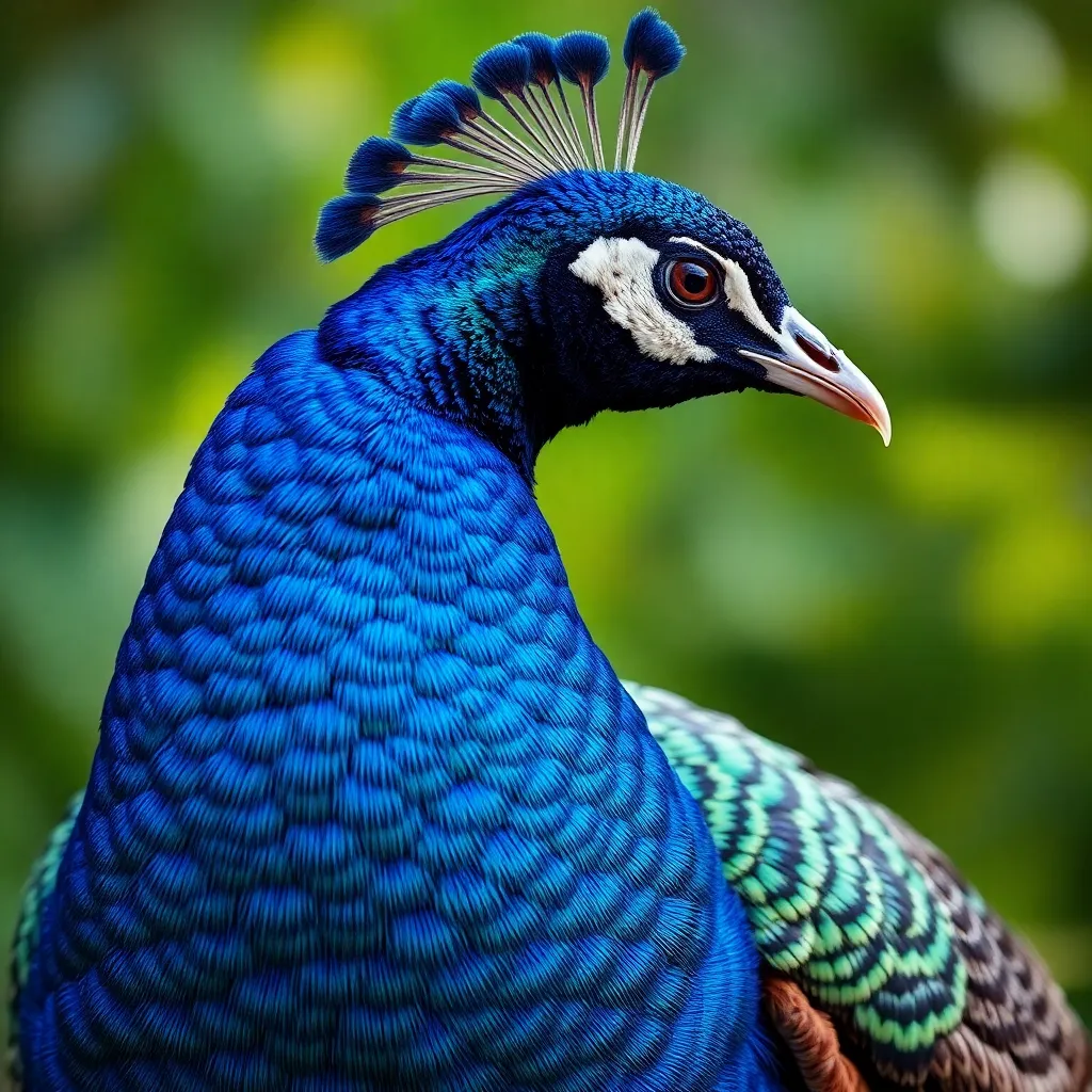 Regal Peacock Displaying Feathers