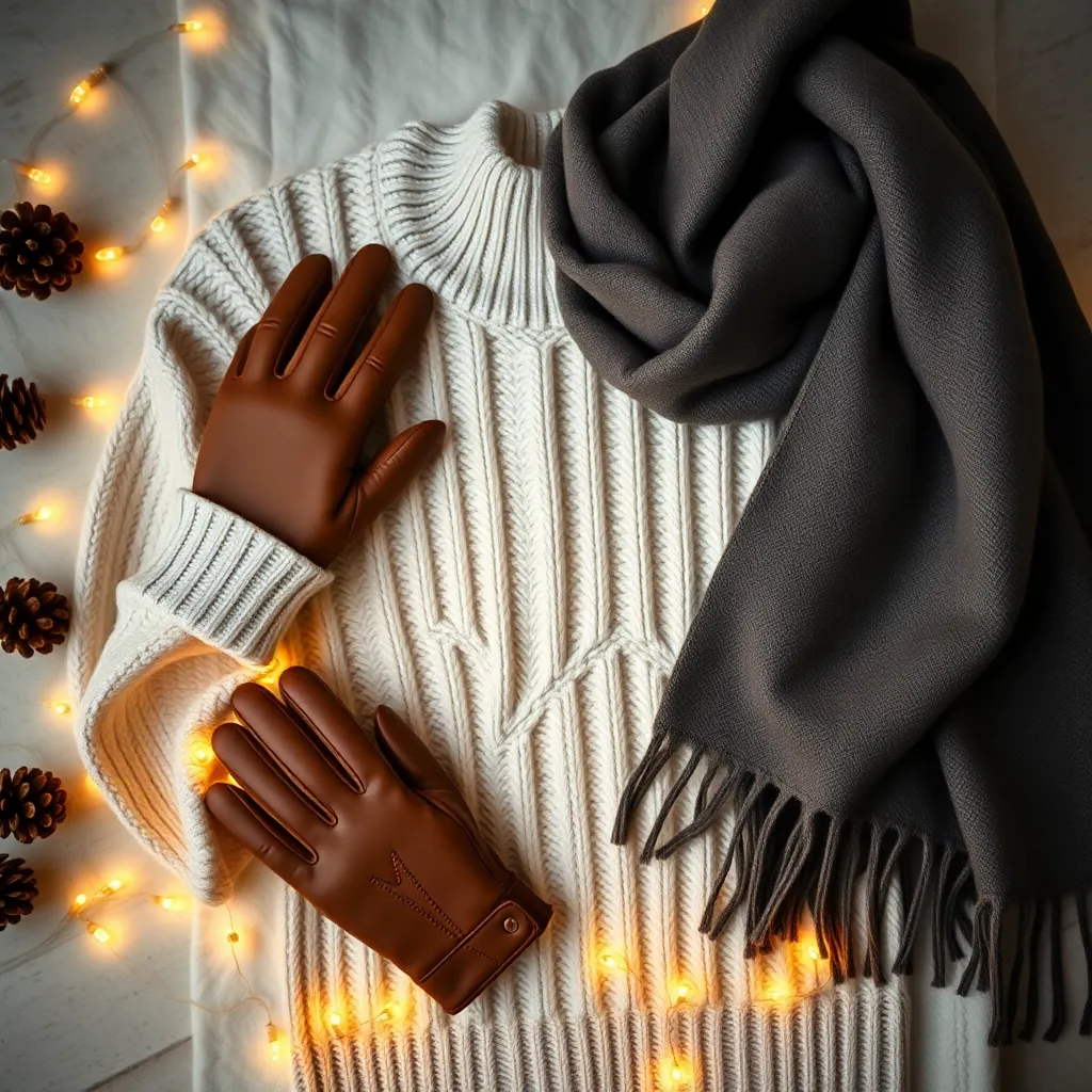 Luxury Winter Apparel Flat Lay