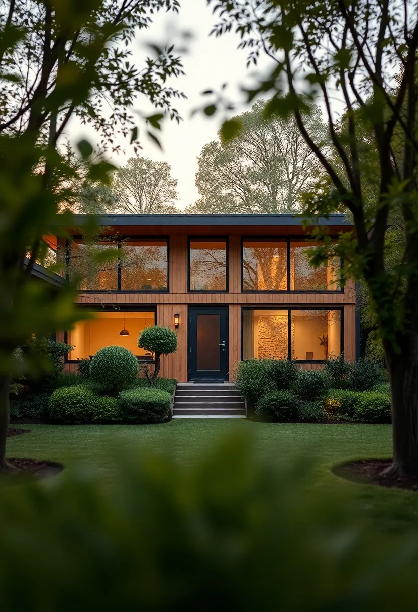 Minimalist Modern Home at Dusk