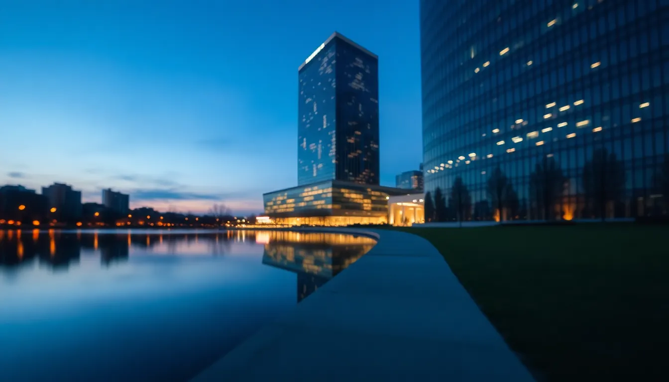 Modern Skyscraper Reflected in Water