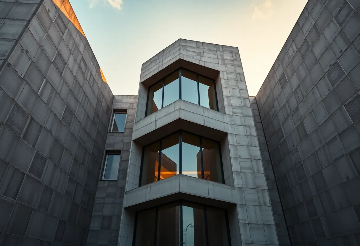 Contemporary Geometric Concrete Building