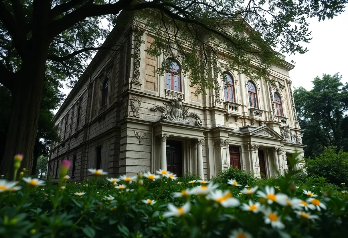 Historic Building with Stone Carvings