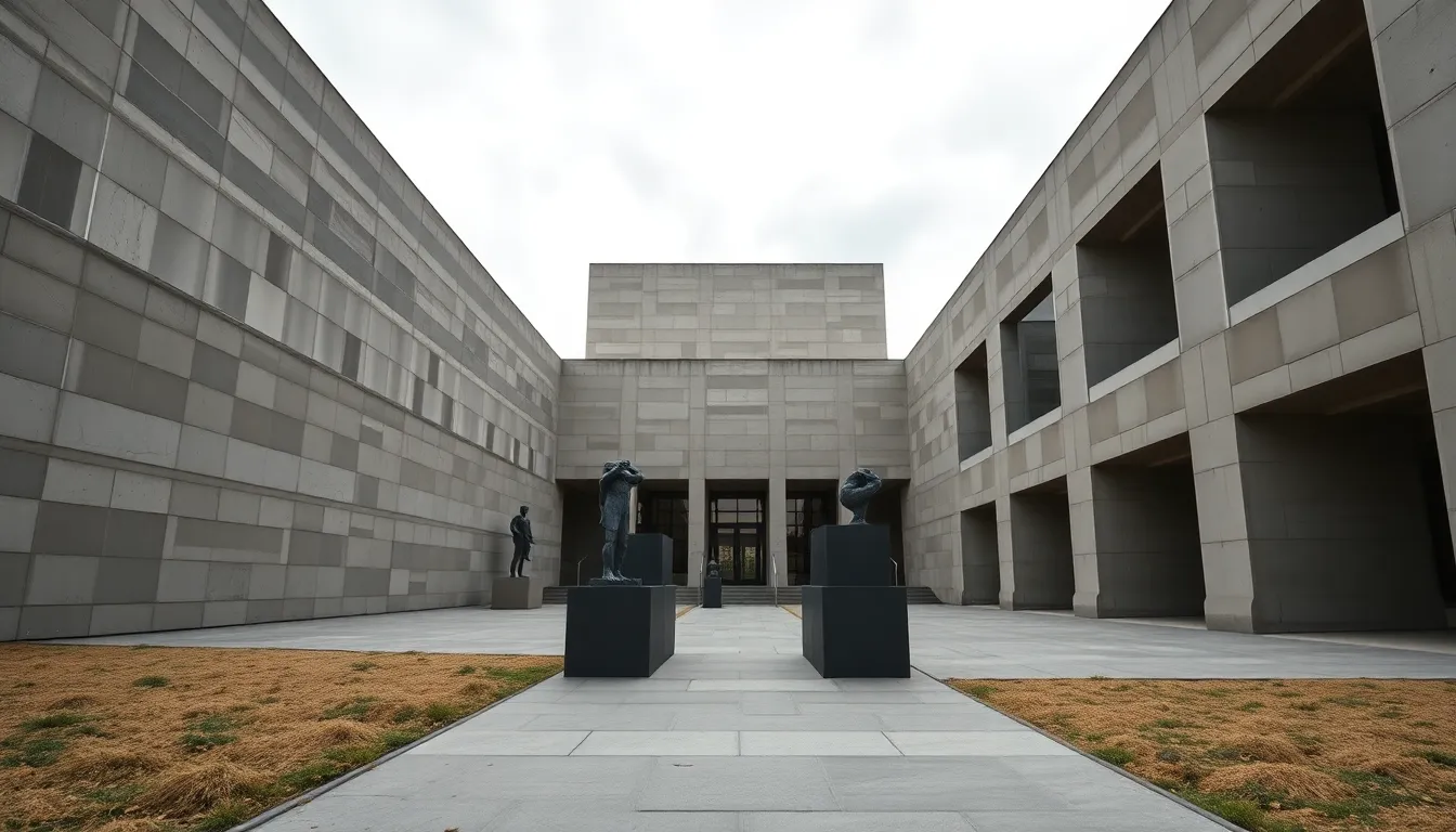 Modern Concrete Museum in Diffused Light