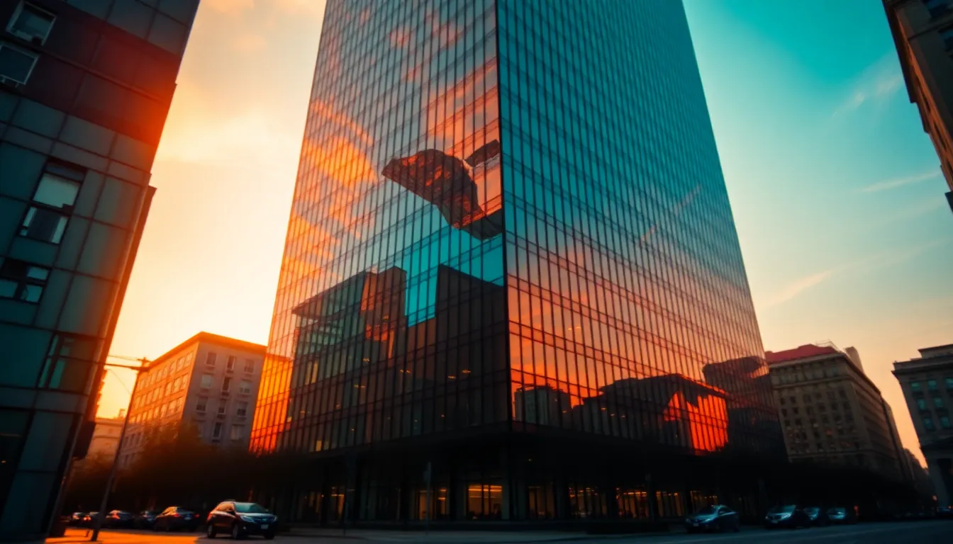 Modern Skyscraper at Sunset