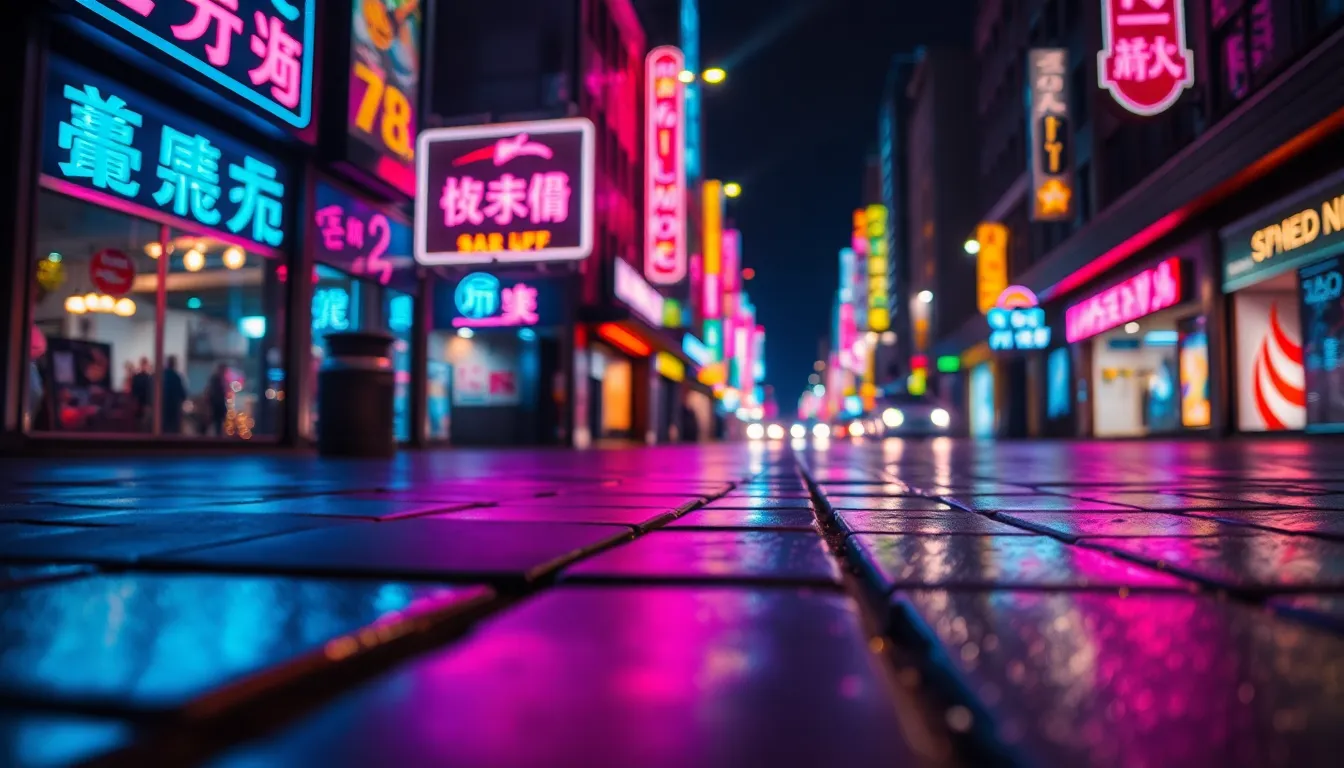 Neon Reflections in the City