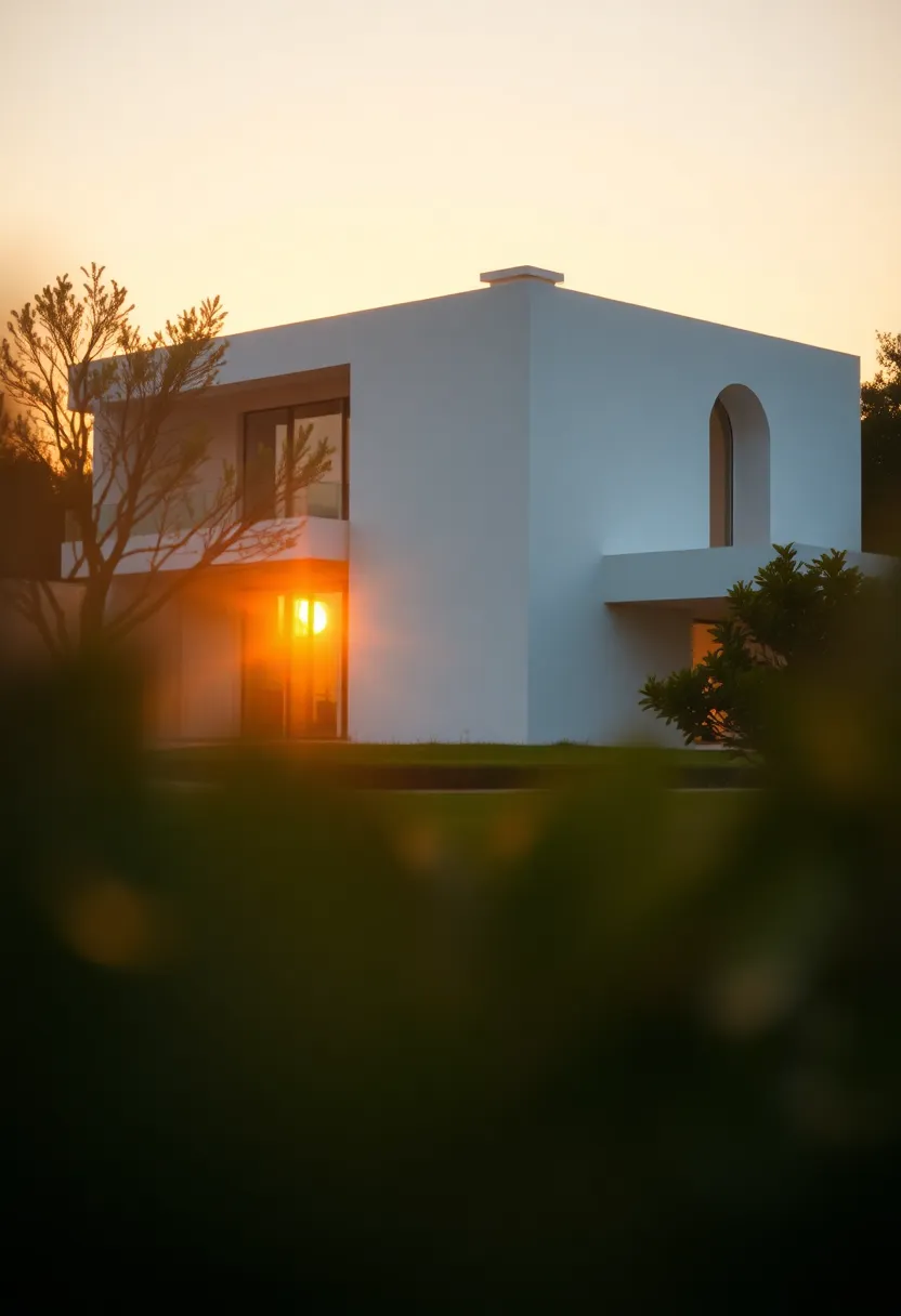 Modernist Villa at Sunrise