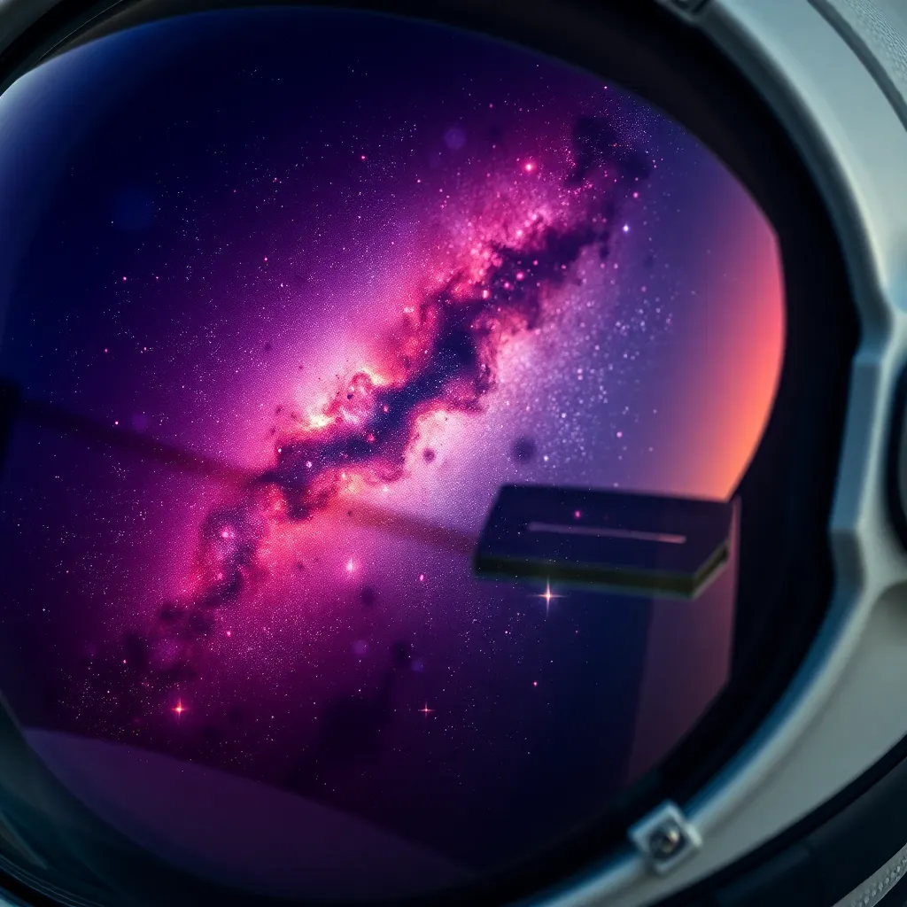 Nebula Reflection in Astronaut Helmet