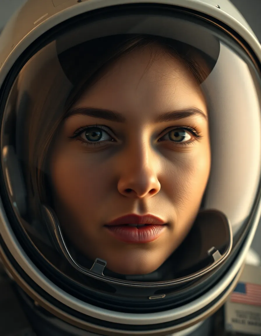 Close-Up Portrait of a Female Astronaut