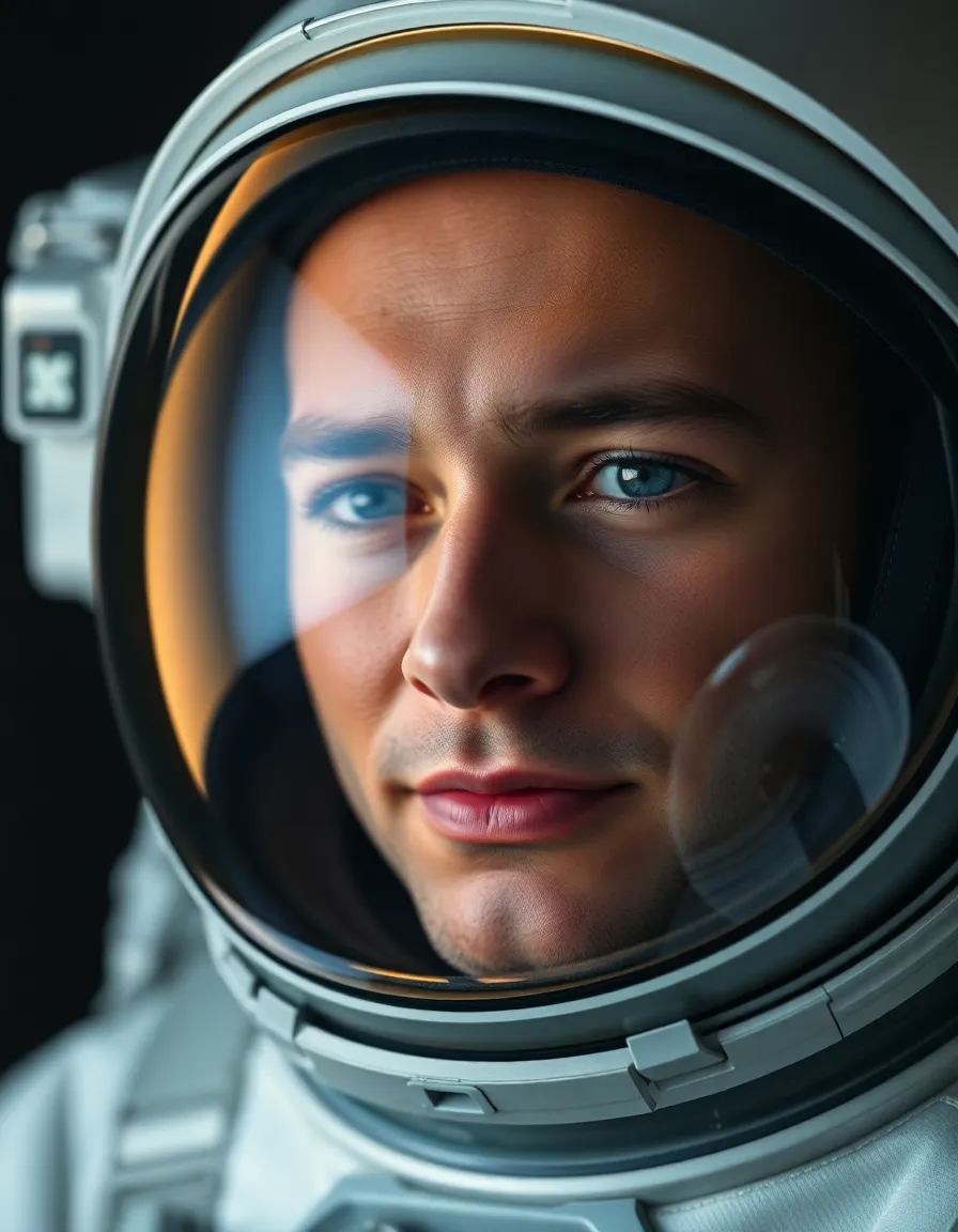 Close-Up of Astronaut in Helmet