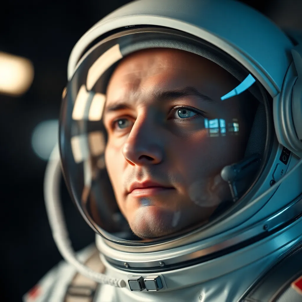 Astronaut Portrait with Earth Reflection