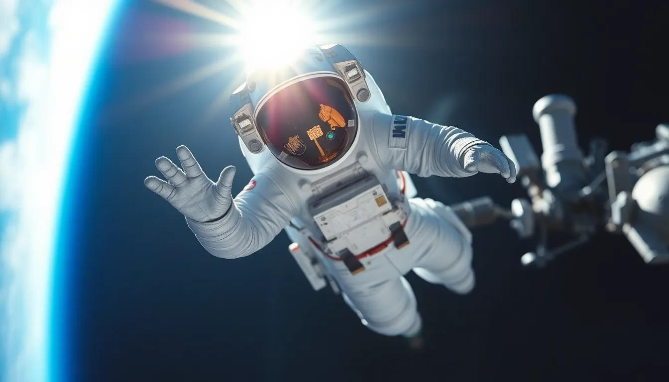 Astronaut Floating in Zero Gravity