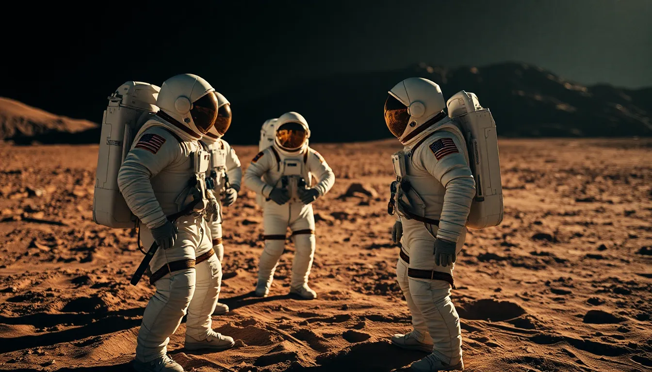 Astronauts on Lunar Surface Mission