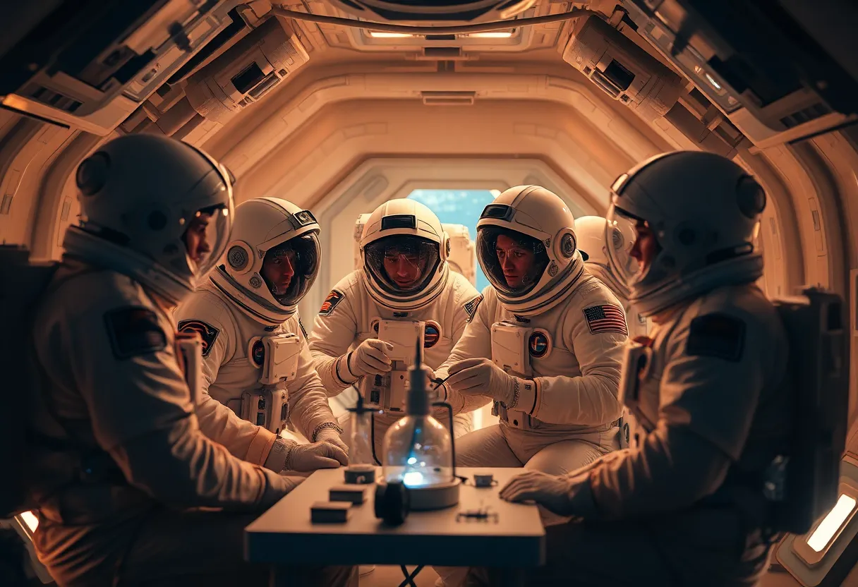 Astronauts Performing Experiments on the Moon