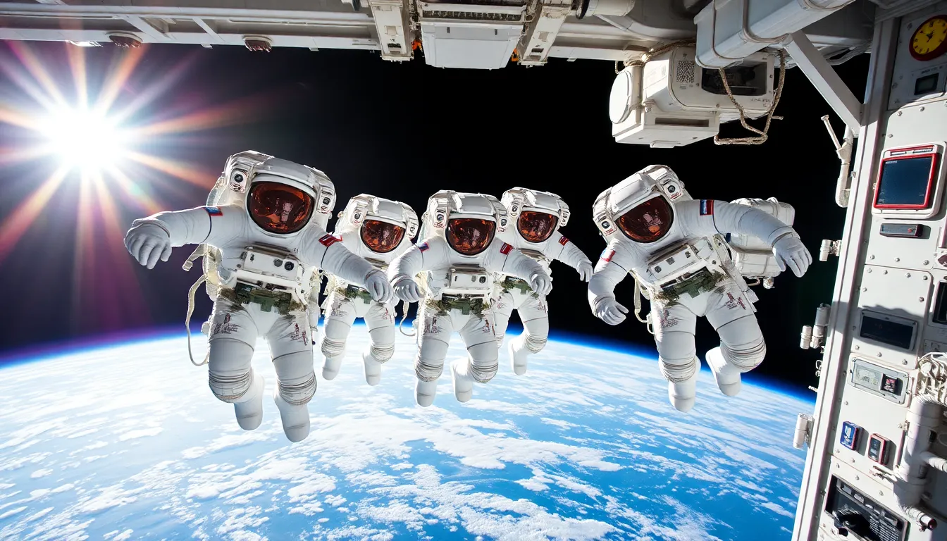 Astronauts on a Spacewalk