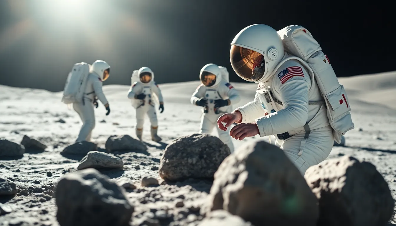 Astronauts Conducting Research on the Moon