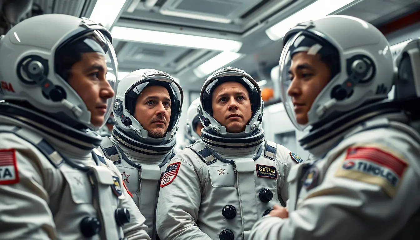 Astronauts Preparing for Launch at Mission Control