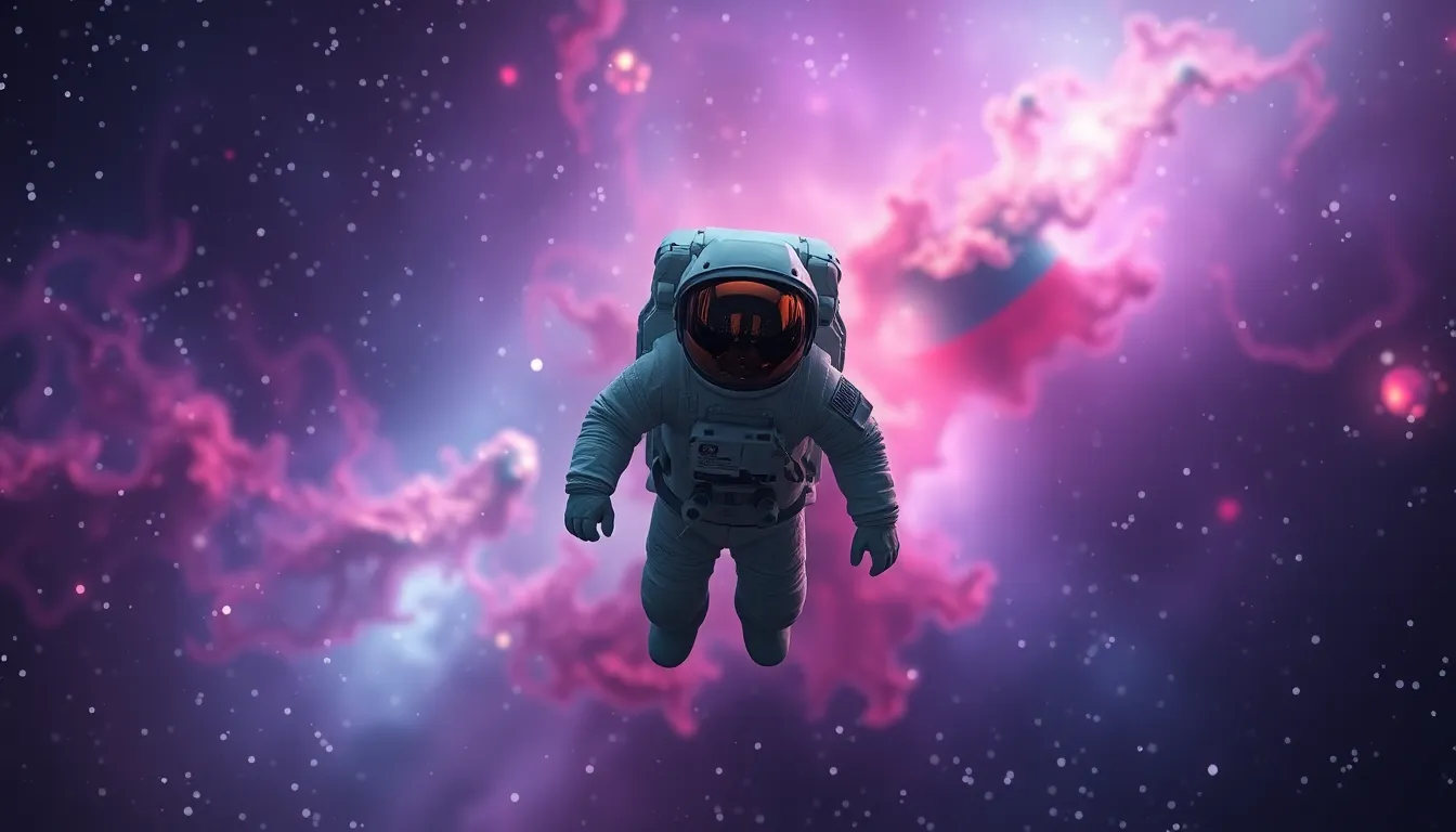 Astronaut in a Colorful Nebula