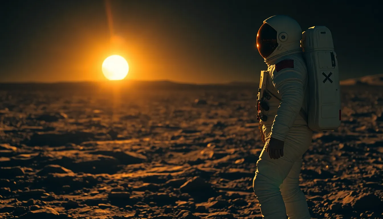 Astronaut at Lunar Sunrise