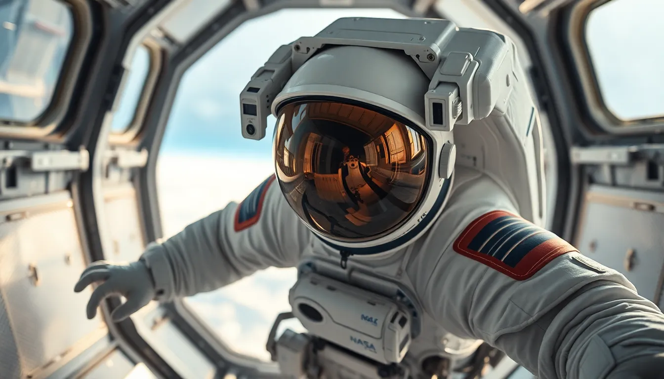 Astronaut in Zero-Gravity Environment