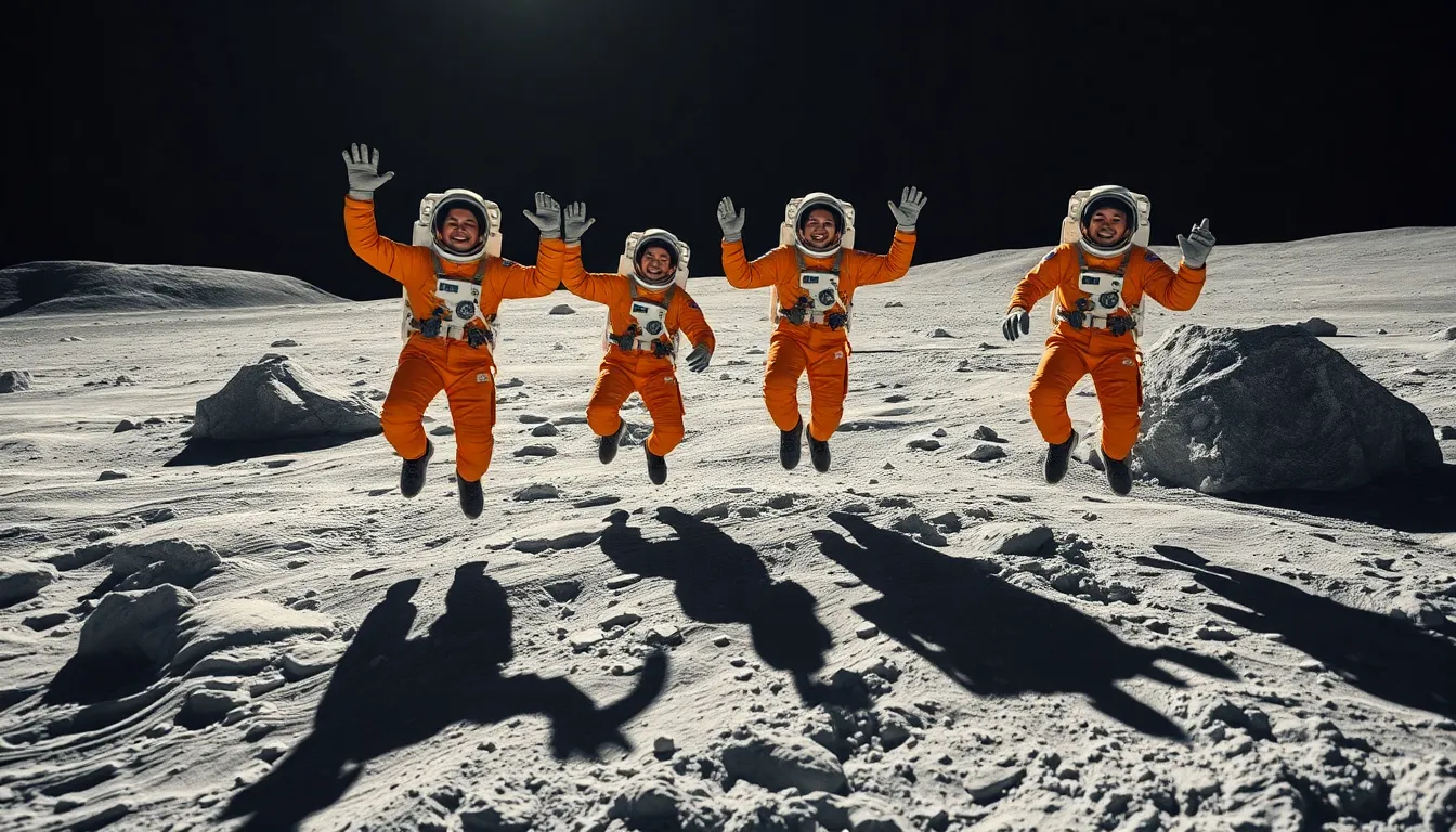 Astronauts Having Fun on the Moon