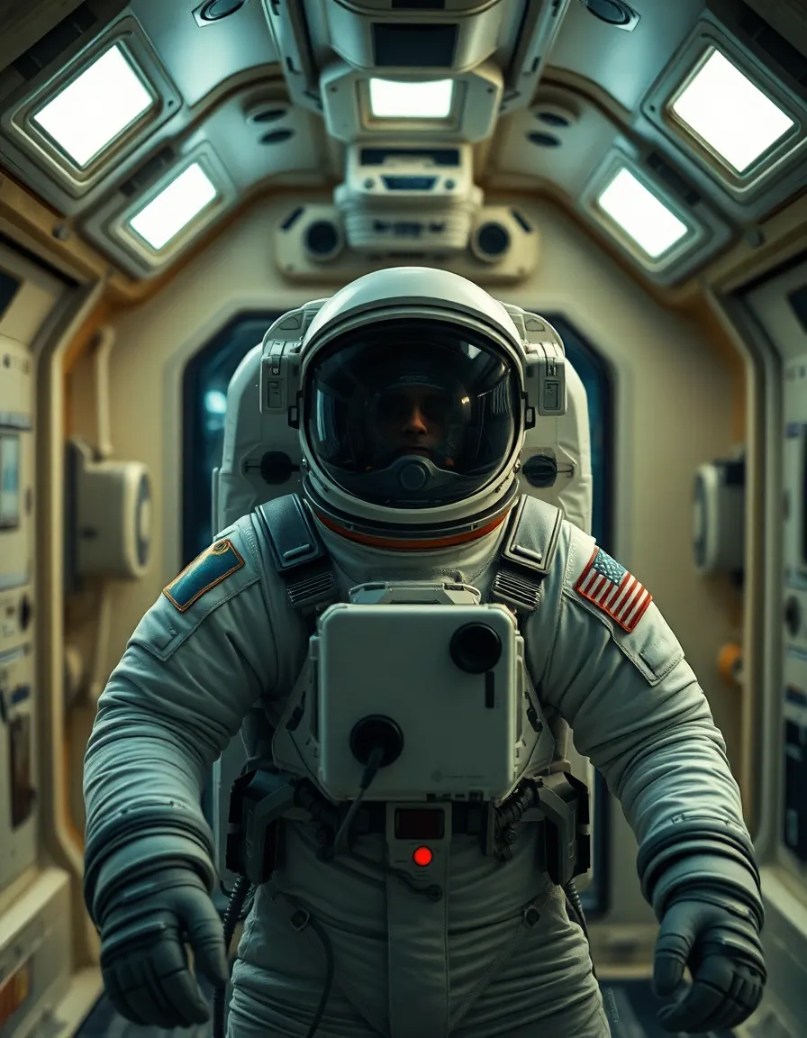 Astronaut Press Conference in Space Habitat