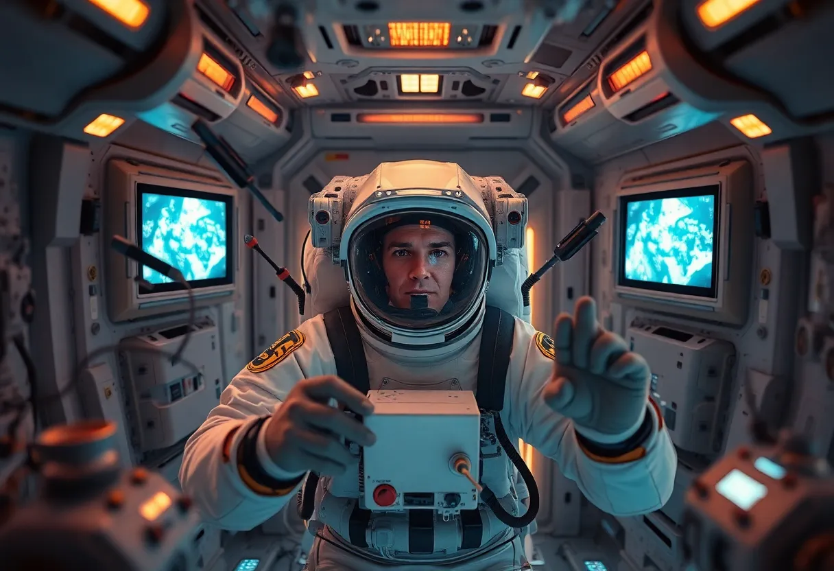 Astronaut Conducting Experiments in Space